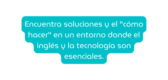 Encuentra soluciones y el cómo hacer en un entorno donde el inglés y la tecnología son esenciales